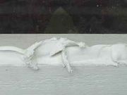 Apply layer of glazing compound