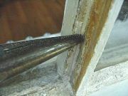 Use needle nose pliers to pull old glazing point