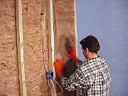 Push insulation into the bay