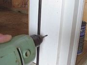Pre-drill holes in door jamb