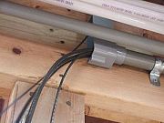 Feed fish tape and pull wire bundle