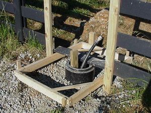 Fence break for water trough