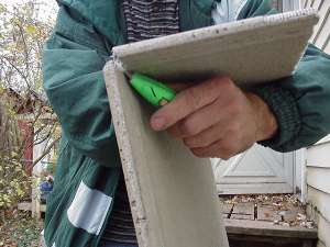 Back cut the backerboard