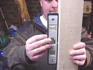 Check stud for plumb