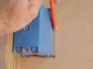 Mark electrical box for cut-out