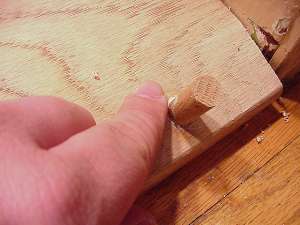 Dowel plug to cover screw head